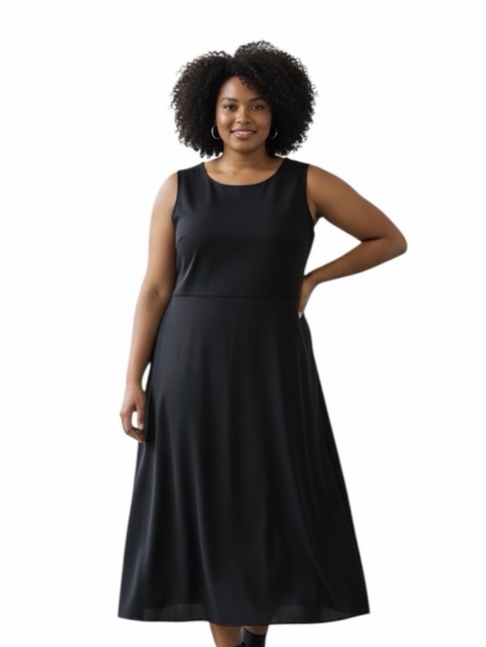 Roaman’s Sleeveless Contemporary Black Tank Maxi Dress size 24W